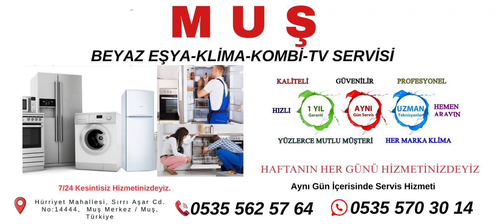 Muş Beyaz Eşya Servisi